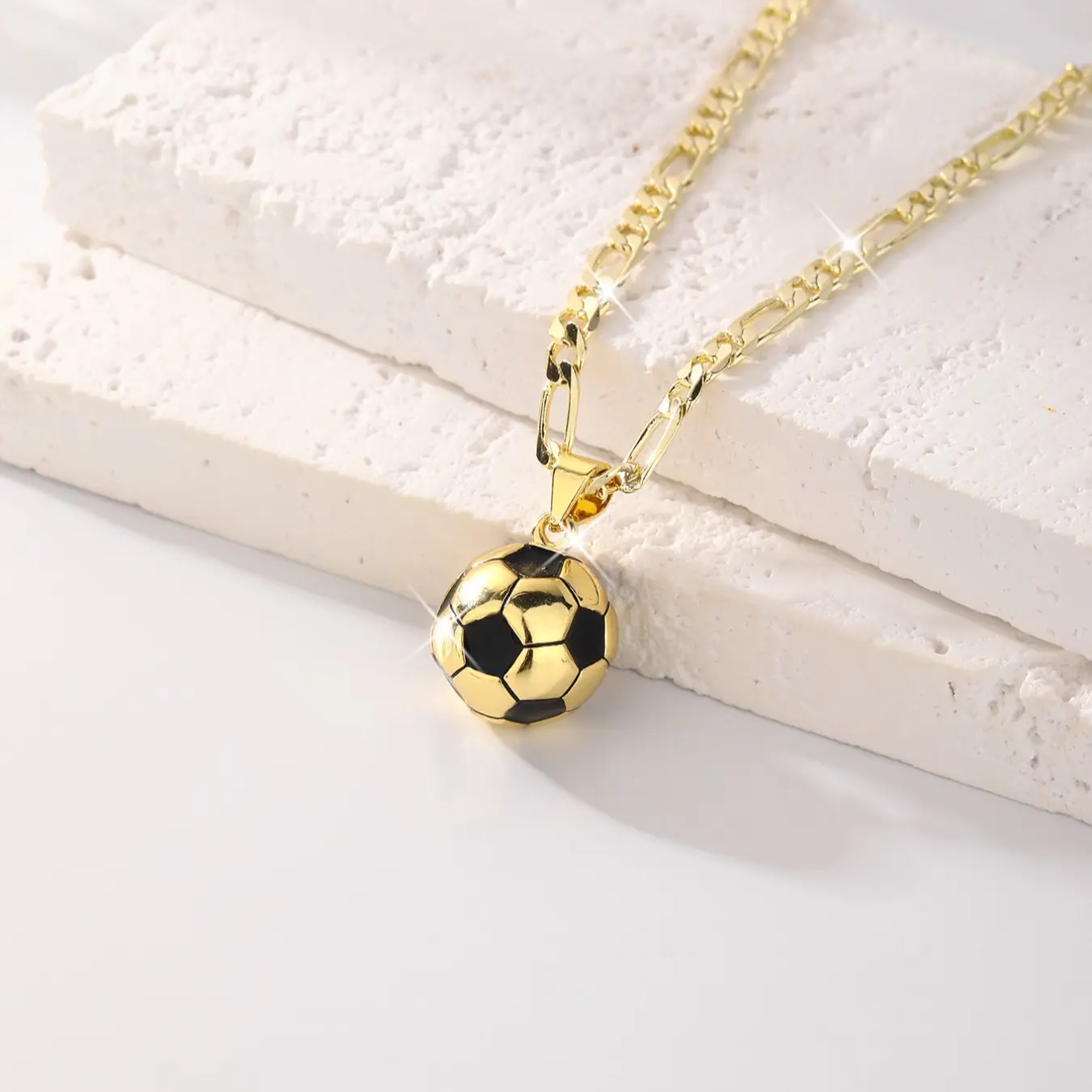 【Biack Friday】Fashion Solid Soccer Pendant Necklace, Charms Necklace, Chain Necklace, Costume Jewelry Necklace, Jewelry for Football Fans, Perfect Gift for Sports Enthusiasts, Jewelry Gifts