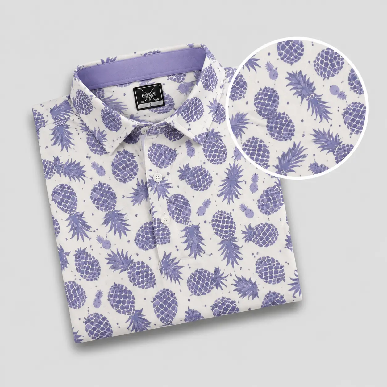 DEOLAX Brand - Pineapple Polo - Lavender
