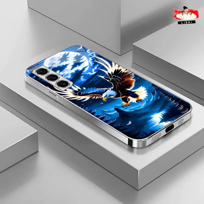 Suitable for [Galaxy S22+ 5g] Light luxury crystal eagle pattern and scorpion glass electroplated mobile phone case, exquisite and gorgeous 995