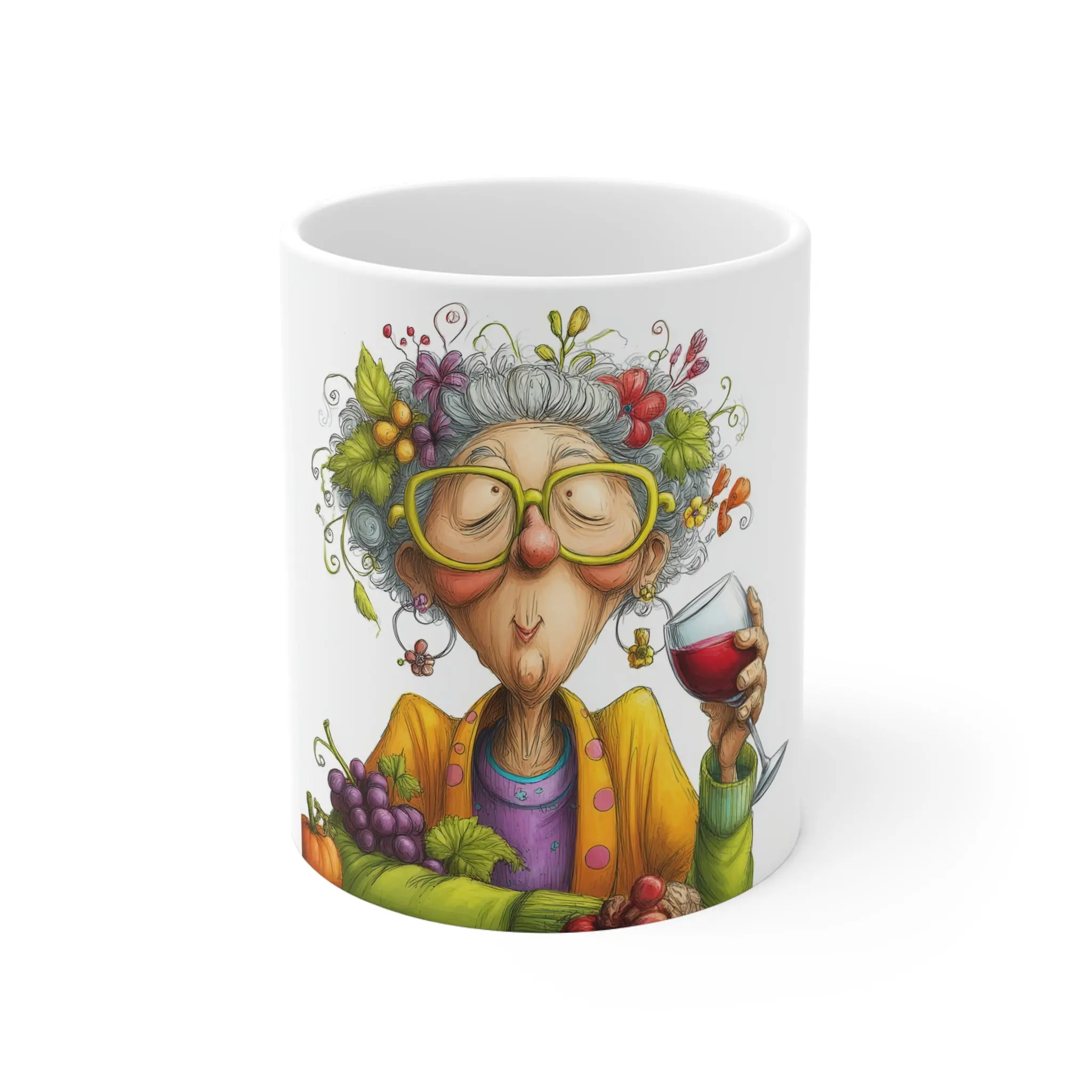 Granny Mug 11oz Ceramic Coffee Cup Funny Gifts for Grandparents Unique Birthday Present Home Decor Microwave & Dishwasher Safe Reusable Drinkware