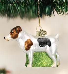 Jack Russell Terrier Dog Blown Glass Hanging Tree Ornament by Old World Christmas