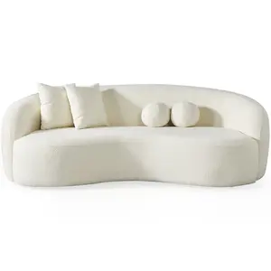Blair Japandi White Curvy Boucle Sofa Blair Japandi White Curvy Boucle Sofa