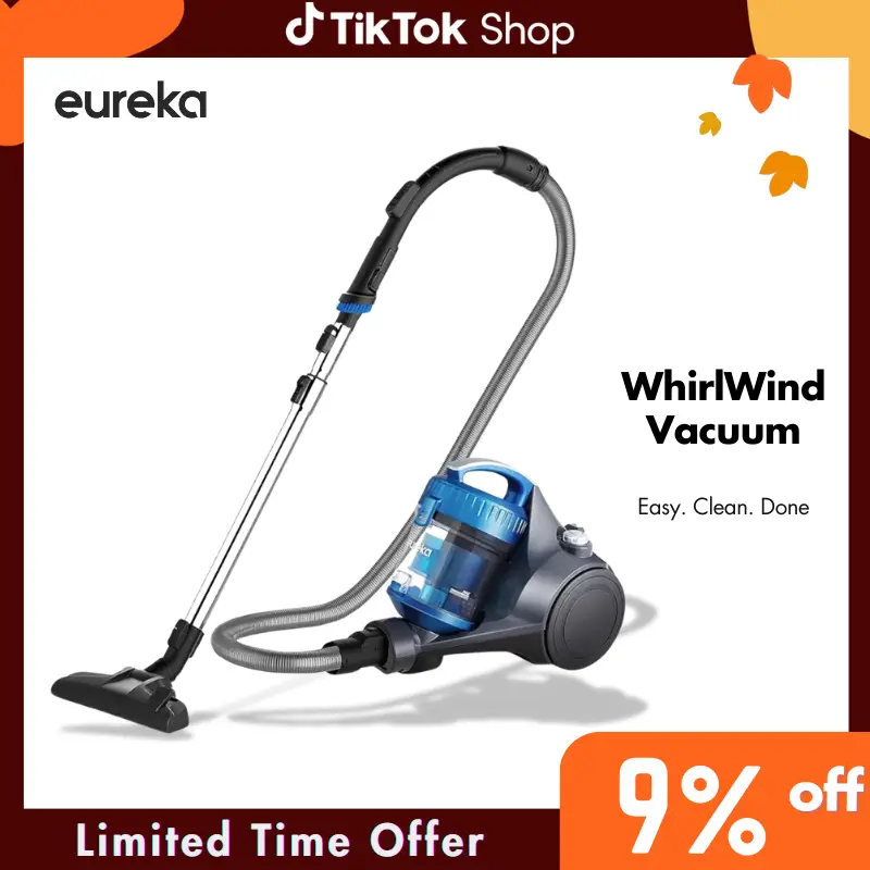 Eureka WhirlWind Bagless Canister 2.5L Vacuum Cleaner, Lightweight for Carpets and Hard Floors, Blue corded Easy To Maneuver Crevice Tool, Powerful fo