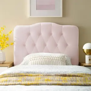 Modway Annabel Twin Diamond Tufted Performance Velvet Headboard in Pink