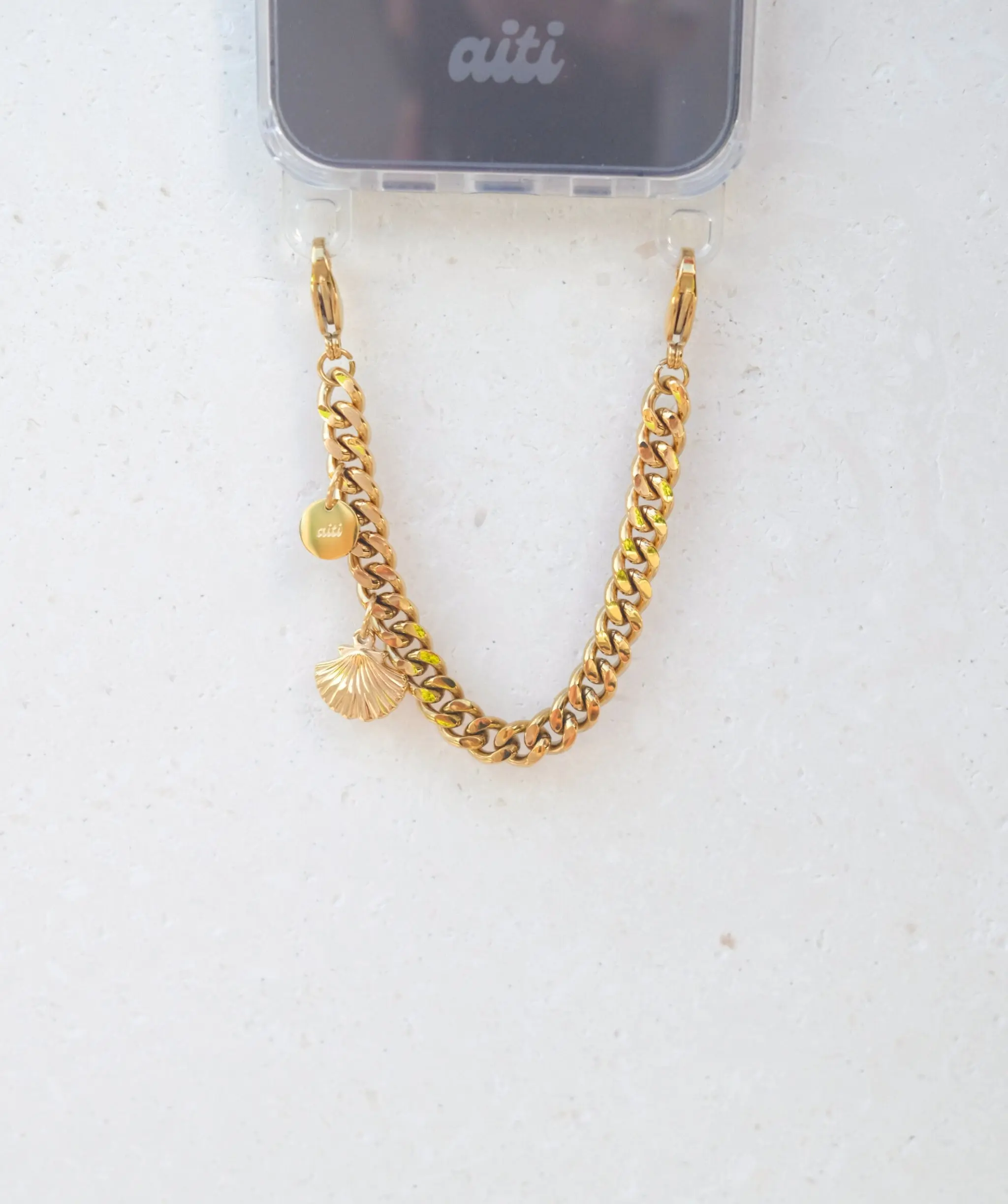 Gold Charm Phone Chain