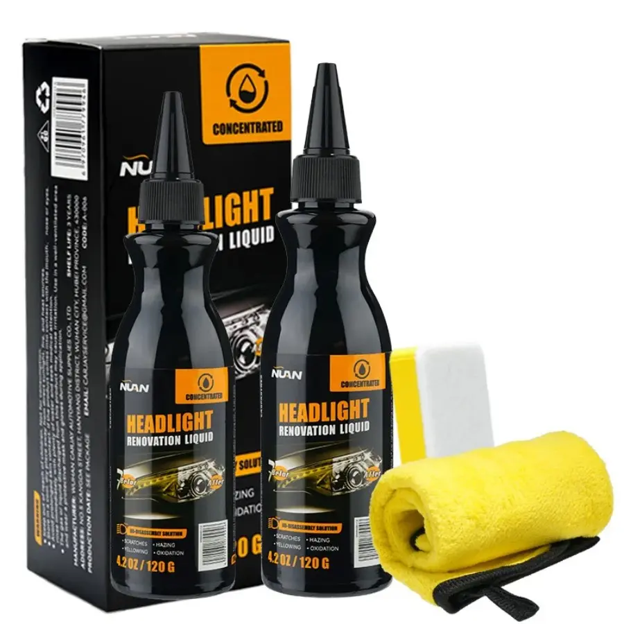 2pcs Car Headlight Restoration and Polishing Kit Car Headlight Repair Kit Car Headlight Polishing Kit No Tools Required