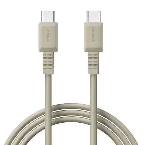 SHARGE USB C to USB C Cable 100W PD Fast Charging 3.9ft Retro Type C Power Cable with E-Marker Chip for iPhone 16/15 Pro MacBook iPad Air Steam Deck Laptops Tablets Phones 5A Max Current