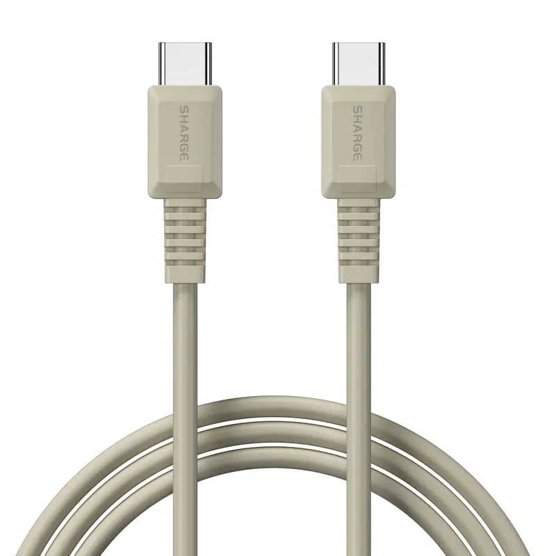 SHARGE USB C to USB C Cable 100W PD Fast Charging 3.9ft Retro Type C Power Cable with E-Marker Chip for iPhone 16/15 Pro MacBook iPad Air Steam Deck Laptops Tablets Phones 5A Max Current