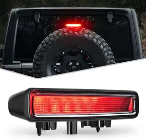 Nilight Third Brake Light Tail High Mount Stop Lights Replacement for 2018-2023 Wrangler JL Accessories LED lamp with Smoked Lens Black Housing