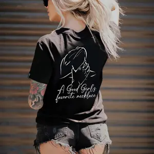 A Good Girl’s Favorite Necklace Shirt | Sexy Quote Graphic Tee for Women, Flirty Streetwear Casual T-Shirt