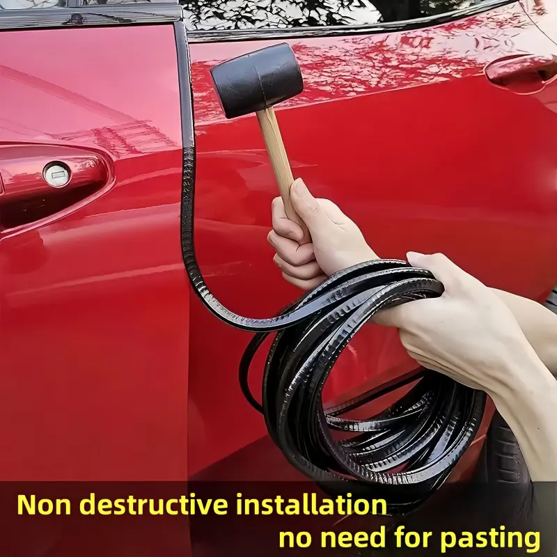 20244pcs Flexible Rubber Door -Collision Strip - Textured Grip Design, Sound Insulation & Dust Reduction, No-Drill Installation, Adjustable Length Car Door Protection, Scratch-Resistant Interior Decoration, Vehicle Protection, Modern Vehicle Trim, Sleek C