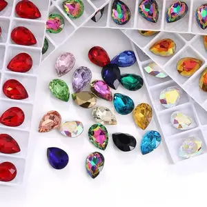 18*25mm Tear Drop Large Size Pear Shape K9 Crystal Pointed Back High Quality DIY Decoration Jewelry Making Beading Gems