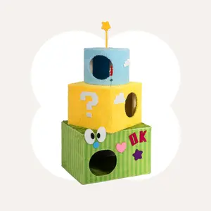 Happy & Polly Cake Tower Cat Tree, Cat Condo with Scratching Posts, Ideal for Pet Lovers, Summer-Ready Pet Furniture