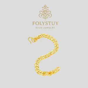 Length: 8.66 inches; Width: 9 mm【FOLYSTUY (YNW14)】Cuban Bracelet Elegant Unisex Bracelet for Women or Men Handmade Cuban bracelet
