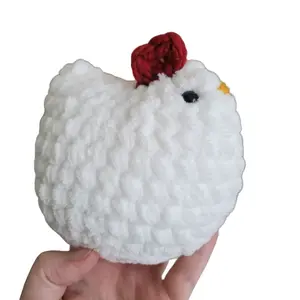 White Crochet Chunky Chicken, Handmade by Crafty Mama
