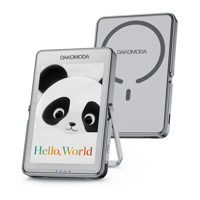 DAKOMODA E-Ink Photo Display Power Bank 5000mAh Magnetic Wireless Fast Charger for iPhone 16/15/14/13/12 Series Personalized Christmas & Halloween Gift Ultra Compact Design Four-color Ink Screen teen girl gifts  anniversary gift  mens gifts Cute Device