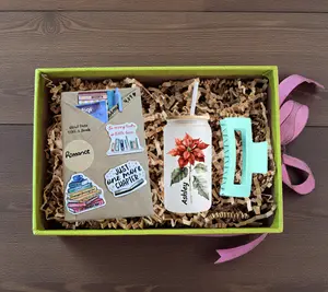 Blind Date With A Personalized Birth Month Glass Tumbler, Personalized Birth Month Tumbler Gift Set, Personalized Blind Date With Book Box!!