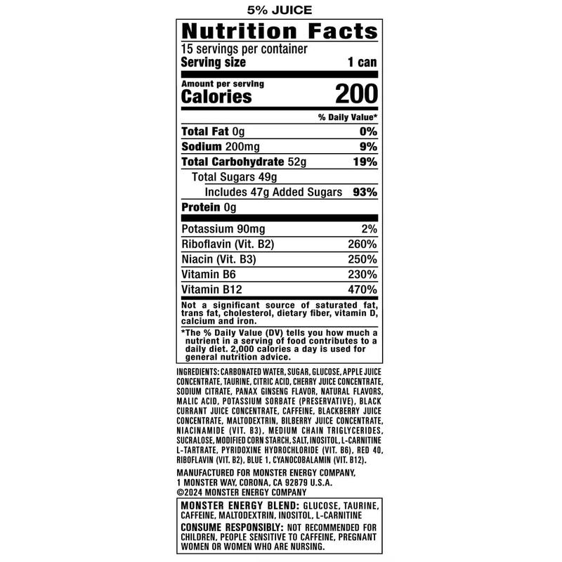 Monster Energy Juice Viking Berry, Energy Drink, 16 Ounce (Pack of 15)