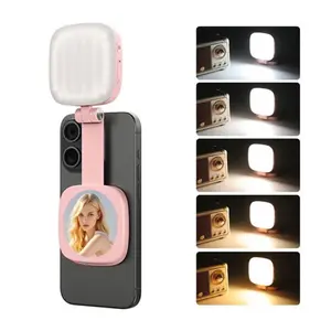 Magnetic Selfie Light for Phones LED Selfie Ring Light 360° LED Ring Light with MagSafe Portable Rechargeable Selfie & Fill Light with Mirror & Phone Stand Perfect Gift for girls for Makeup Live Streaming & Video Calls