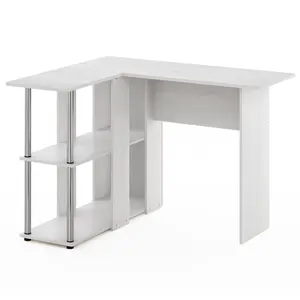 A better setup starts with the right desk, and the ABBOTT Desk in White Oak/Stainless Steel delivers a 41.1-inch desk, a side bookshelf and an L-shaped layout, and everyday flexibility for a bedroom or home office corner.