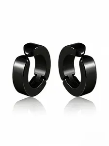 Men's Korean Style Ear Clips, Hypoallergenic Stainless Steel No Piercing Earrings, Comfortable Unisex Bone Clasp, Daily Fashion Accessory