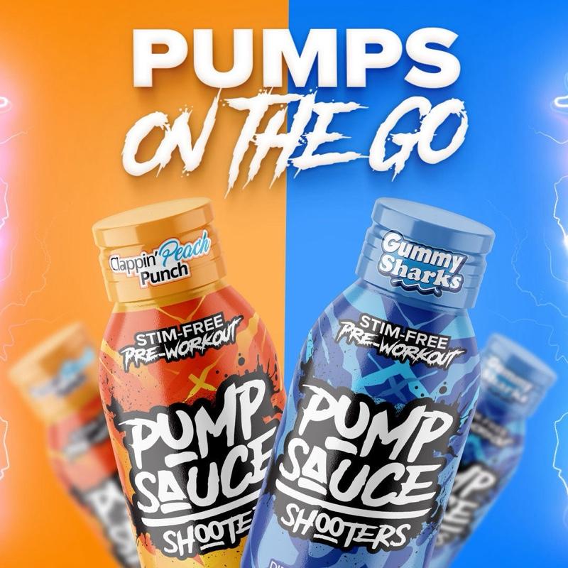 Pump Sauce Shooters - 12 pack - Caffeine Free - Pre Workout Shots - Beverage Energy supplement glow boost performance alpha nutrition clear protein Drink Sport
