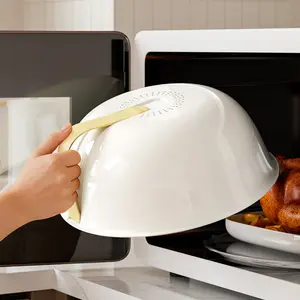 Multifunctional kitchen splash-proof cover, specifically for microwave heating, universal food preservation, dustproof and draining cover, microwave cover with ventilation holes, splash-proof and oil-proof, heat-resistant, draining basket, multifunctional