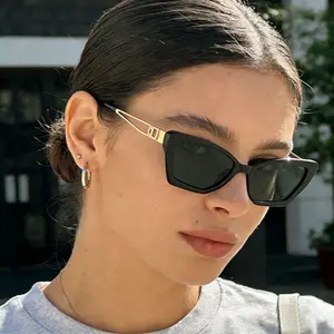 New Fashion Hollow Out Cat Eye Sunglasses for Women, Men Round Face Trendy Cross Border Large Frame Uv400 Sunglasses