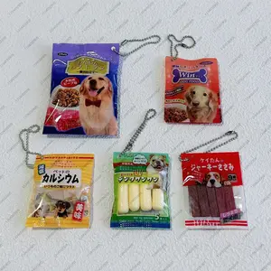 Japanese Miniature Pet Food Cat & Dog Canned Food Sausage Snack Capsule Toy Simulation Gashapon Keychain Dollhouse Kitchen Toy