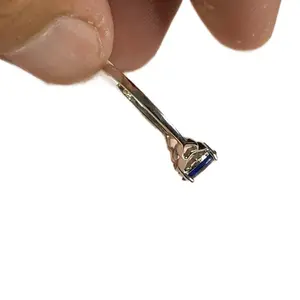Anillo de plata italiana 925 hermosa joya con podrá de color azul brillante size 8