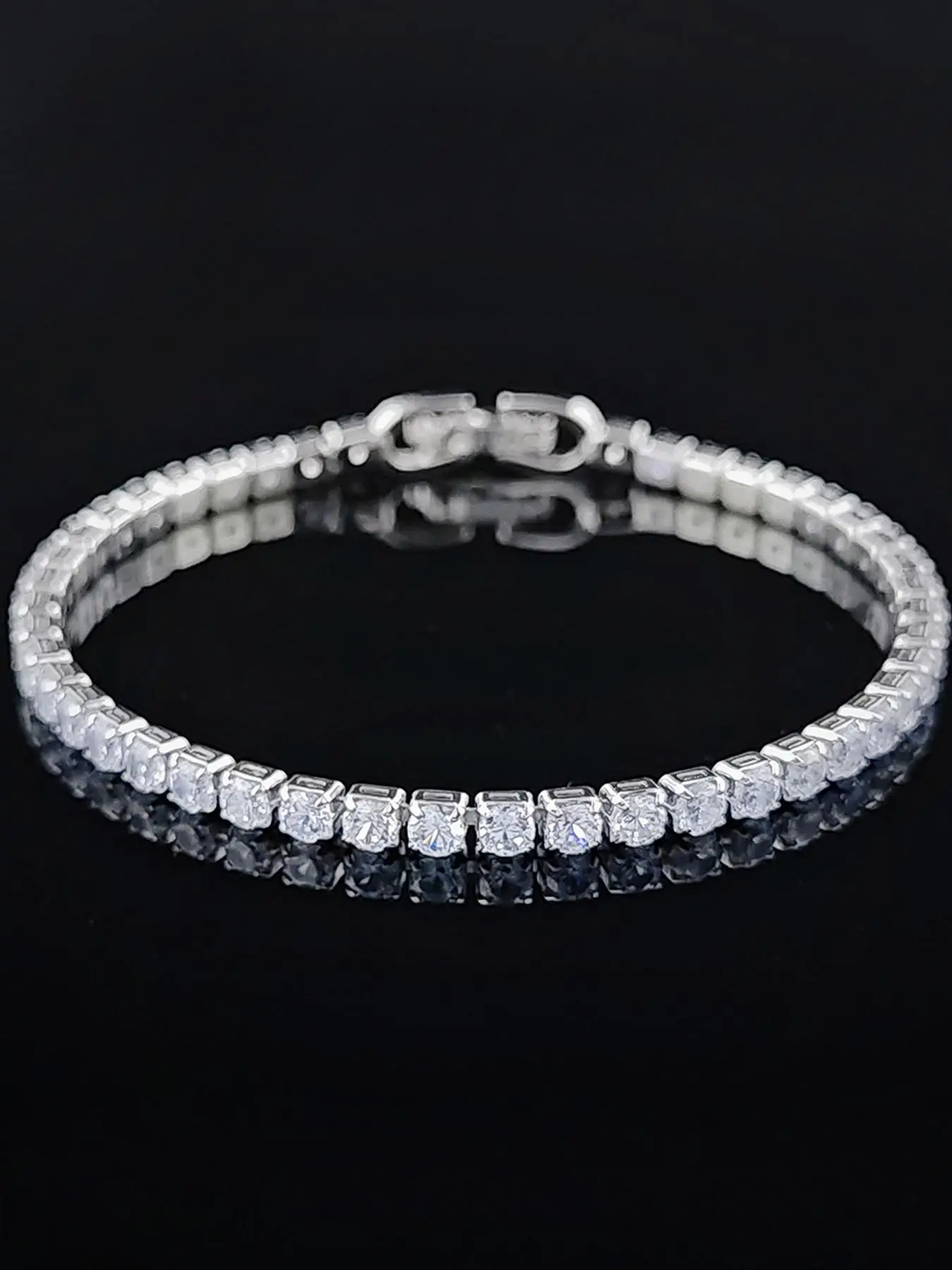 Elegant Rhinestone Decorated Copper Chain Bracelet, Exquisite Bracelet, Fashion Luxury Jewelry for Women and Girls, Trendy Accessories for Party and Daily Life, Holiday Gifts for Women and Girls, Rhinestone Decor Bangles