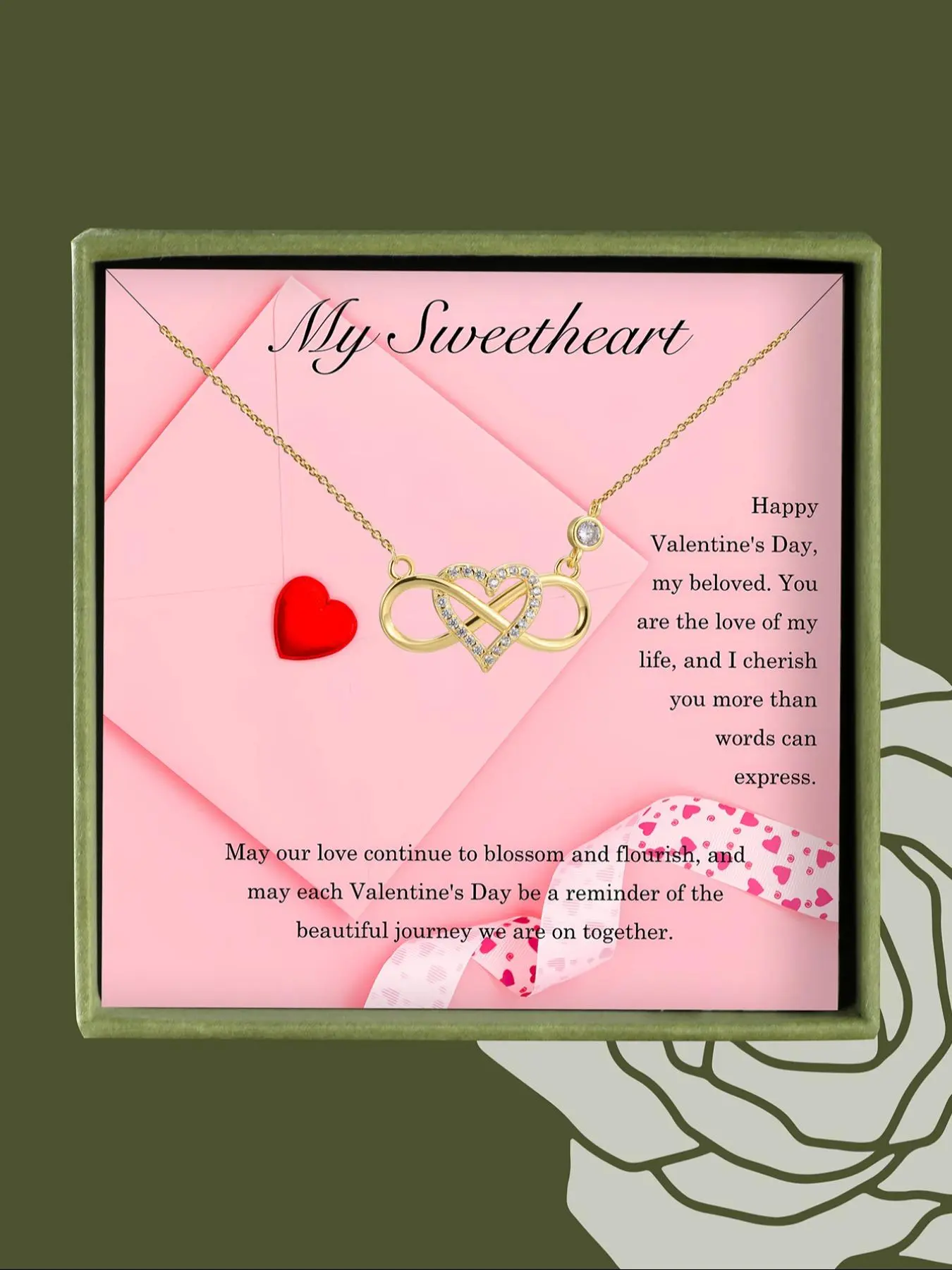 Women's Elegant Rhinestone Decorated Heart Design Pendant Necklace, 2024 New Style Exquisite Trendy Pendant Necklace, Chic Jewelry As Gift for Girlfriend