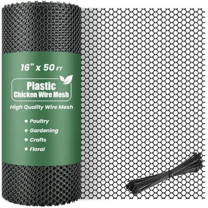 Wire Mesh,16IN x 50FT Wire Fencing for Floral Arrangements, Wire Mesh for Crafts with 100 Pcs Zip Ties,Gaden Netting for Dogs, Deers, Poultry