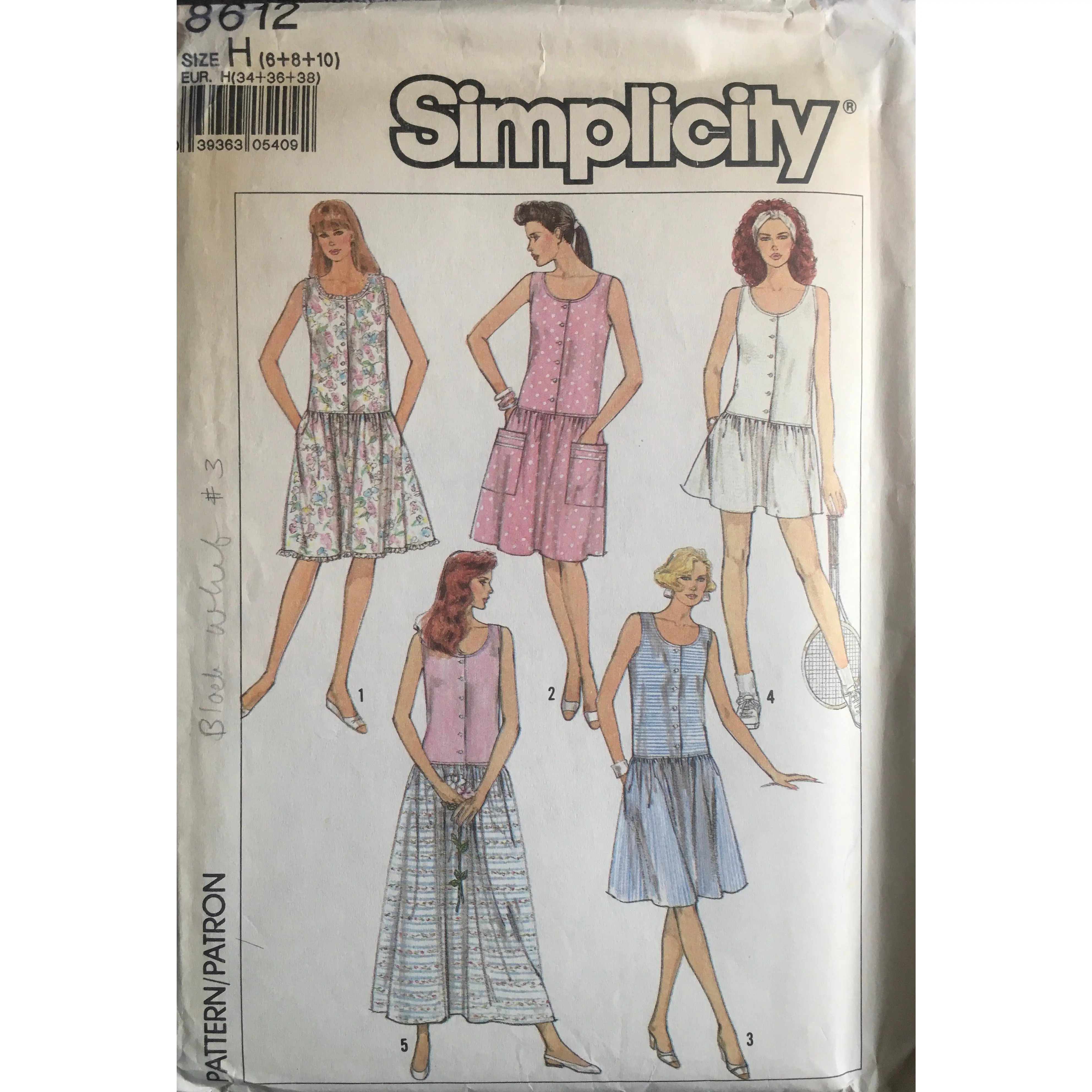 Simplicity 8612 Sewing Pattern (Vintage) UNCUT