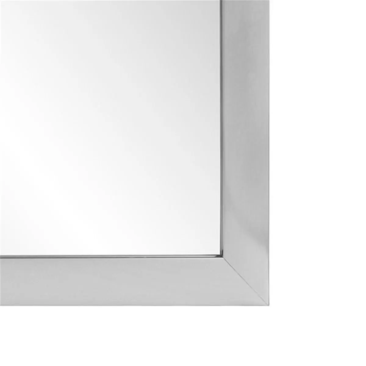 212 MAIN Rectangular Wall-Mounted Mirror, 24x36 in Metal-Framed Mirror with 3 in Flat Satin Nickel Finish, Standard Hook Mount, Home Decor Accessory, Metal-Framed Wall-Mounted Mirrors