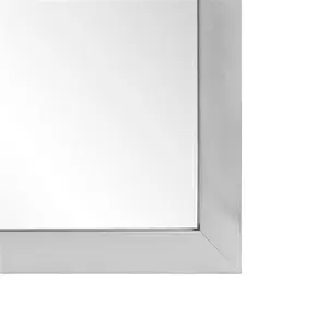 Jensen  24 x 36 in. & 3 in. Flat Framed Wall Mirror, Satin Nickel