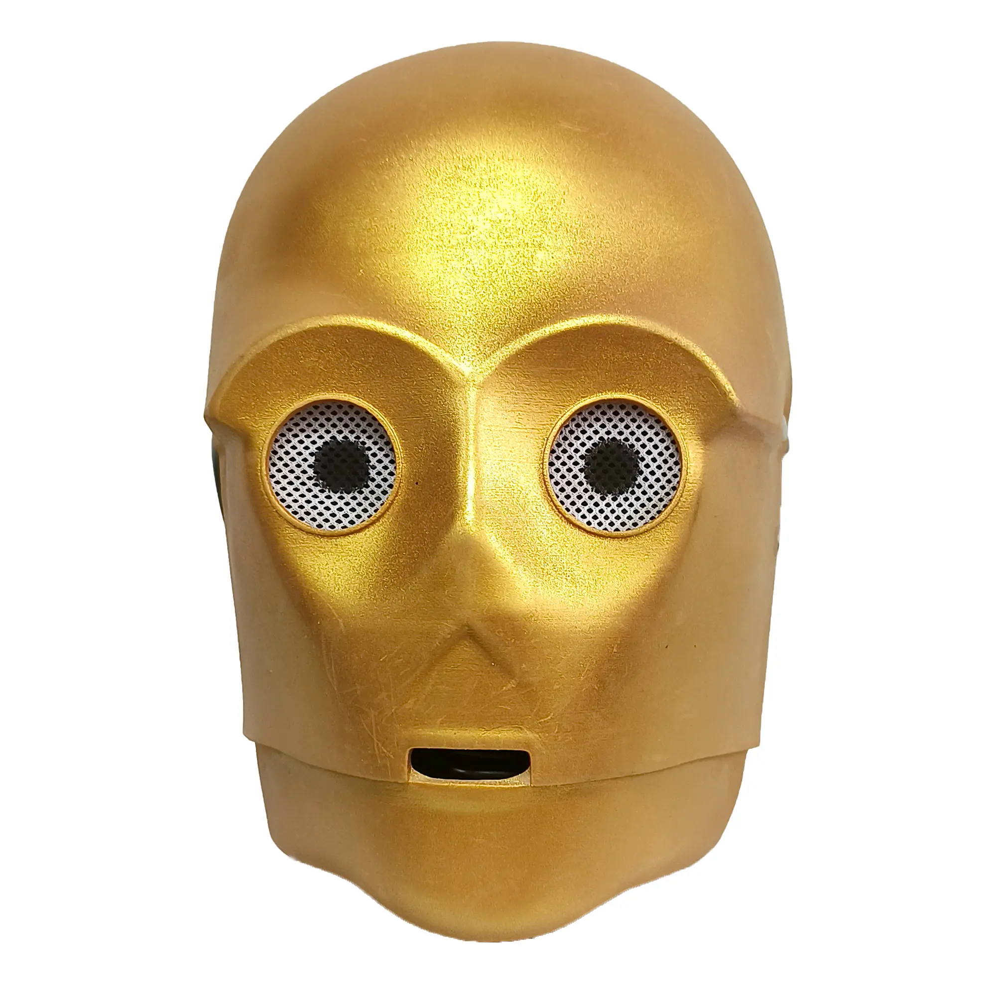 C3PO Robot Latex Full Face Mask Wars Movie Theme Party Props Halloween Cosplay Costume Accessories For Adult