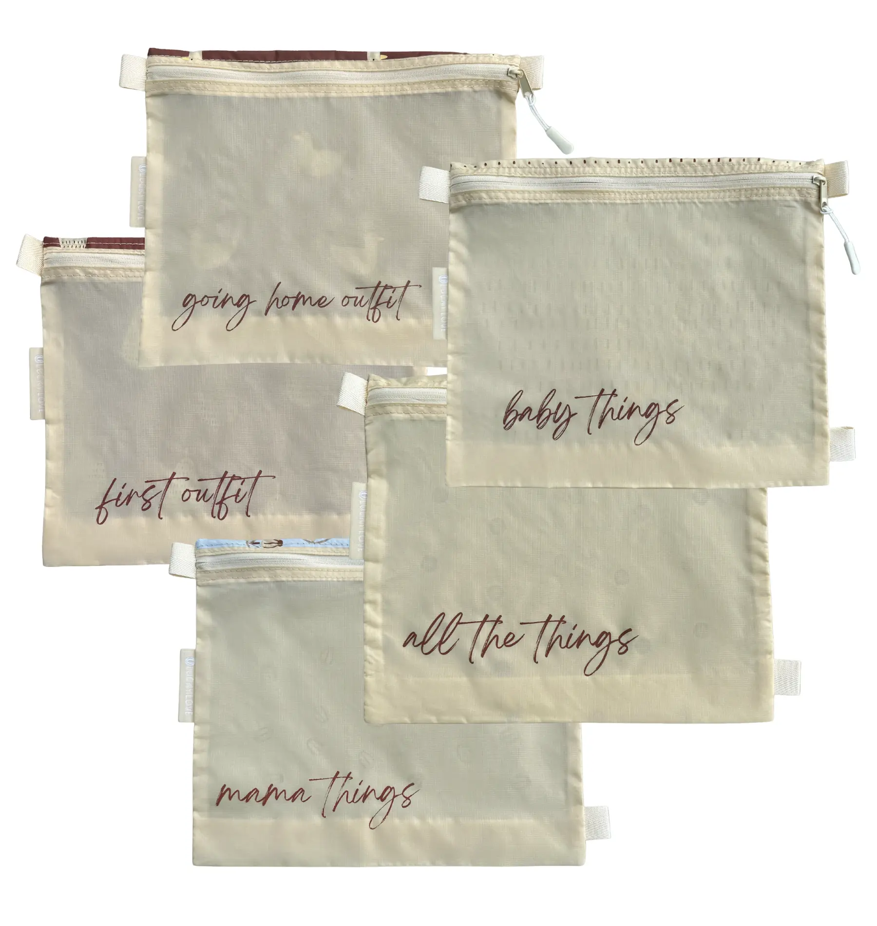 Lucky Love Hospital Bags For Labor and Delivery, Diaper Bag Organizing Pouches and Hospital Bag Essentials For Mom (Hospital Bag | Cream)