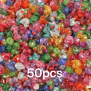 50pcs Glitter Duck Miniature Resin Accessories, DIY Handmade Charm Accessories, Little Yellow Duck Doll Pendant, Micro Landscape, Moss Landscaping Small Ornaments, Garden, Doll House Decoration