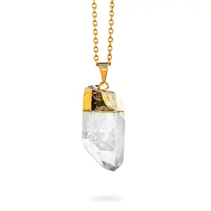 AYANA Clear Quartz Pendant for Energy Amplification & Clarity – Master Healer Crystal Necklace for All Chakras, Ideal for Leo, Aries & Everyday Manifestation
