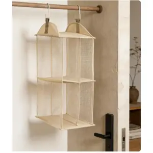 Space-saving handbag organizer with removable compartments - transparent storage rack for wardrobes, bedrooms and living rooms, 2 compartments, hanging bag, closet