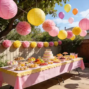 15-Piece Paper Flower Ball/lantern Decor Set, Wedding Decoration Kit, DIY Paper Lanterns, Party Supplies, Home Outdoor Decor