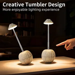 Creative Tumbler Table Lamp, Rechargeable RGB Smart Night Light with Touch & Remote Control & Dimming & Timing ,Two Height Adjustable Desk Lights,Suitable for Party, Bedroom, Living Room, Bar Cabinet