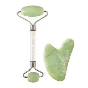 Skin Gym Jade Workout Set with Gua Sha for Facial Care, Includes Daily Kit for Skincare Comfort