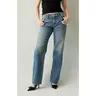 Pacsun Women's Jordyn Low Rise Straight Leg Jeans Medium Blue Tinted