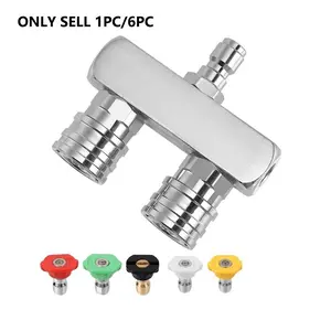 1PC/6PC Pressure Washer Dual Turbo 2-in-1 Nozzle Tip 1/4'' Quick Connect 5 Pack High Pressure Nozzles Booster Nozzle Pressure Washer Cleaner Gun Spray Nozzles Tips