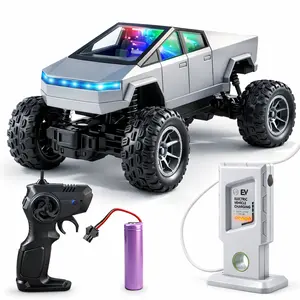Cyber Style RC Truck for Kids, Remote Control Off-Road Car with Colorful LED Lights, Rechargeable Monster Toy Truck for Boys Girls