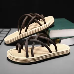 Men's Bohemian Rope Sandals | Handwoven Cross-Toe Sling Slides | Summer Beach Flip-Flops | Breathable Non-Slip Casual Sandals