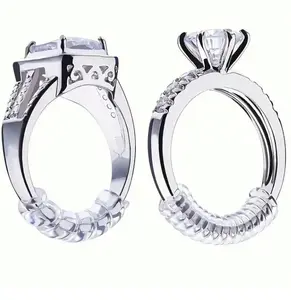 Adjustable Ring Set of 4 in 4 Sizes Transparent Silicone Protectors for Loose Rings Unisex Design Suitable for Women & Men