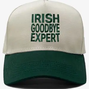 Irish Goodbye Expert Baseball Cap - White & Green Design, Adjustable Fit, Perfect for Casual Wear